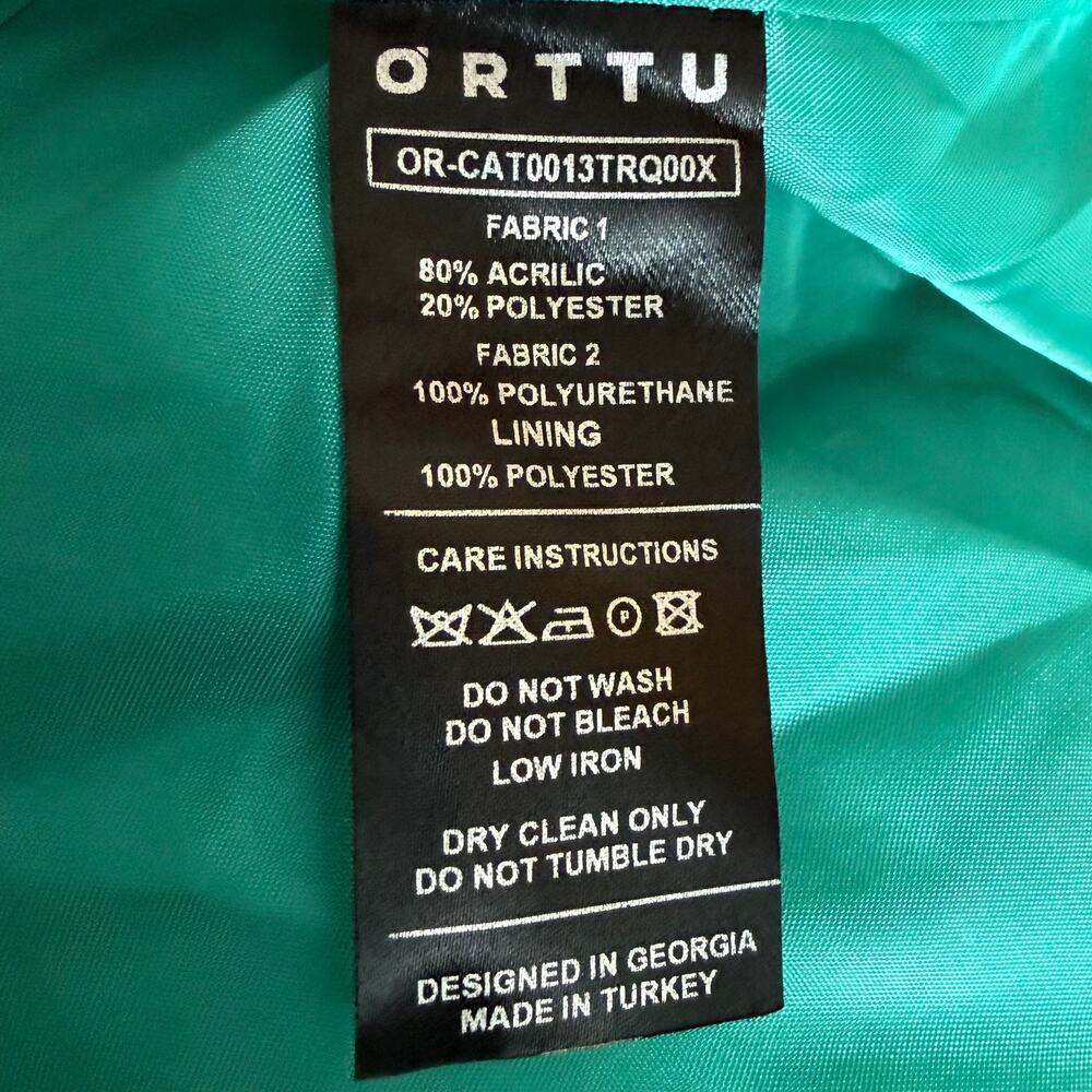 ORTTU Faux Fur Unique Trench Coat Faux Leather Size Fit XL Belted V-Neckline - Picture 9 of 9